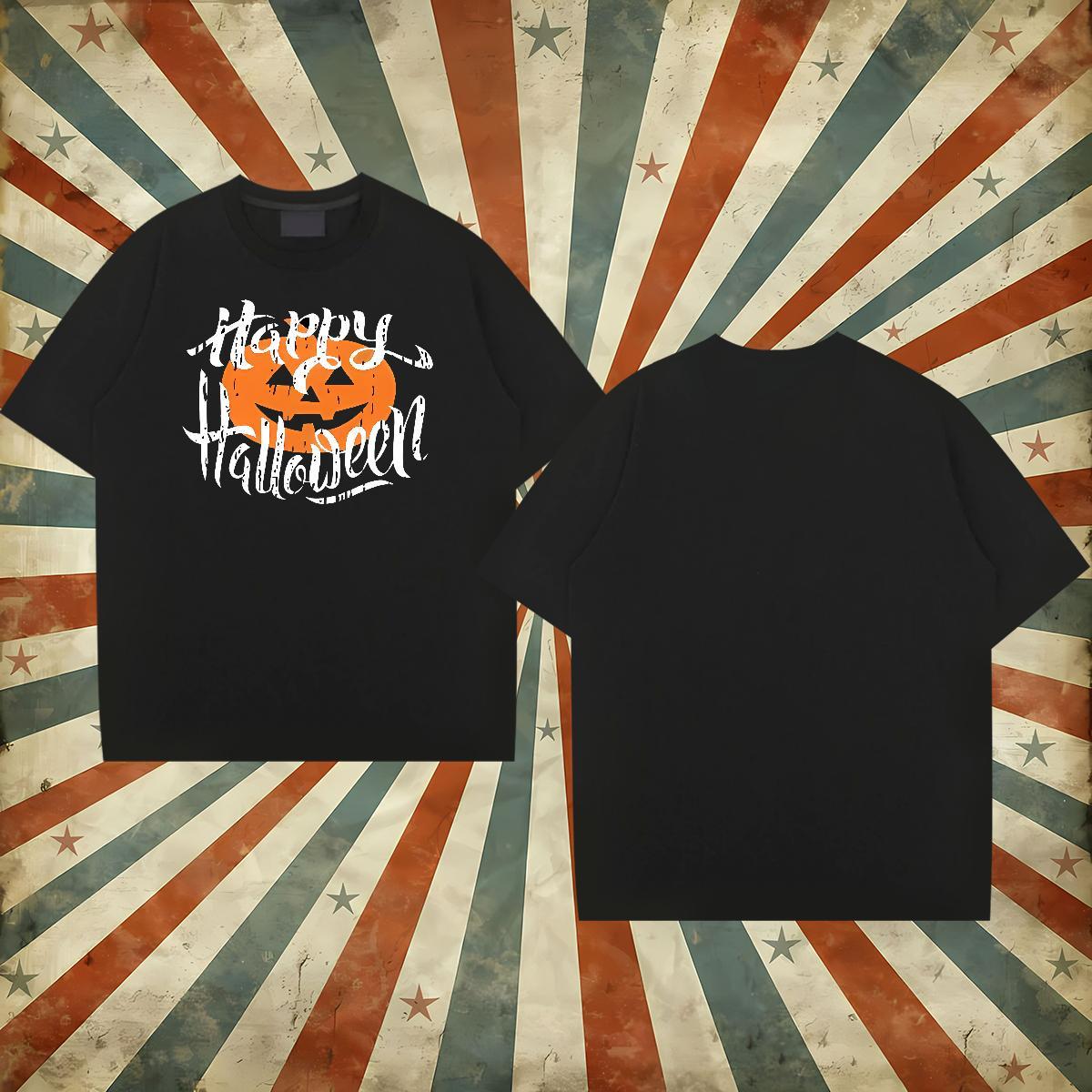 Wholesale T Shirt For Man 230g Pure Cotton pumpkin Sports Casual Tops Breathable Short Sleeve Brand Tshirts Graphic