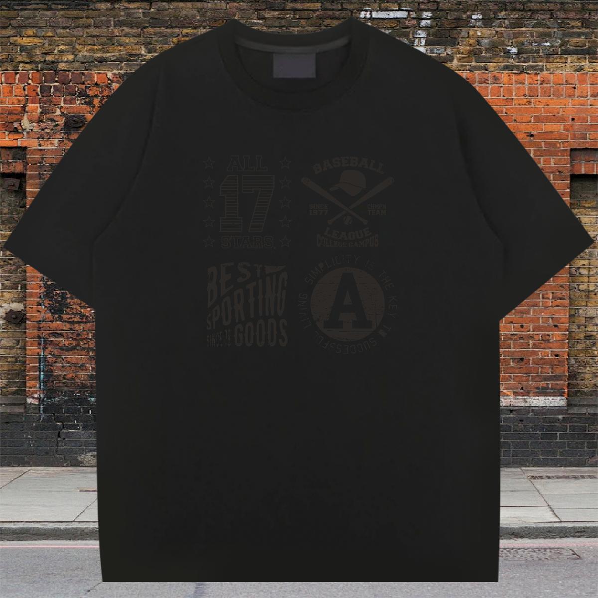 Unisex Men Tops Tees 230g Pure Cotton High Street Hip Hop letter Oversized 3XL 4XL Round Neck Short Sleeve Custom T-Shirts Tees Shirts