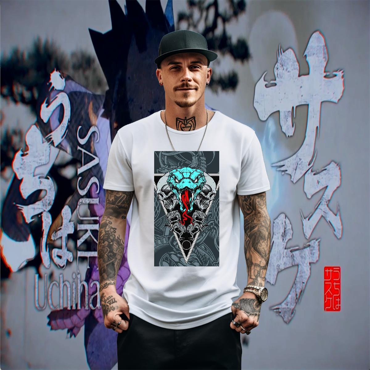 Wholesale Tshirts 230g Cotton Hip Hop snake Oversized 4XL Short Sleeve O-Neck Designer Fashion Mens T Shirts Tees