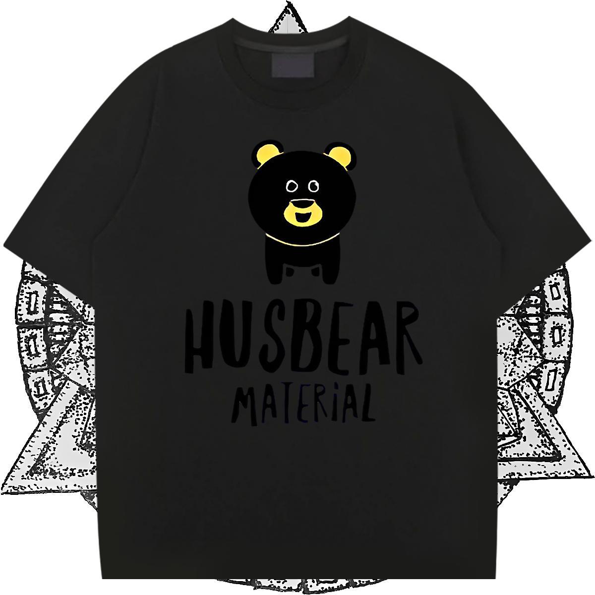 2024 Summer Man T Shirts 230g Cotton bear Casual Beach Tees Shirts Short Sleeve Soft High Quality Men Tops Tees Floral Print