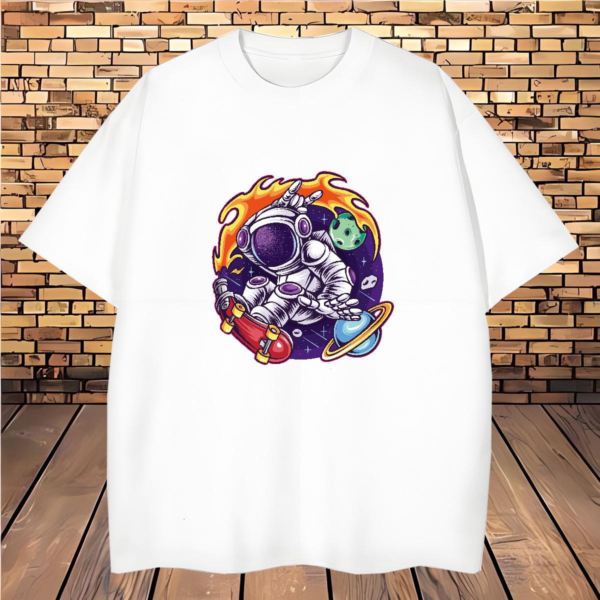 T-Shirts 100% Cotton 230g universe Hip Hop Street Breathable Short Sleeve DIY Mens Tshirts Fashion Design Cool Clothes