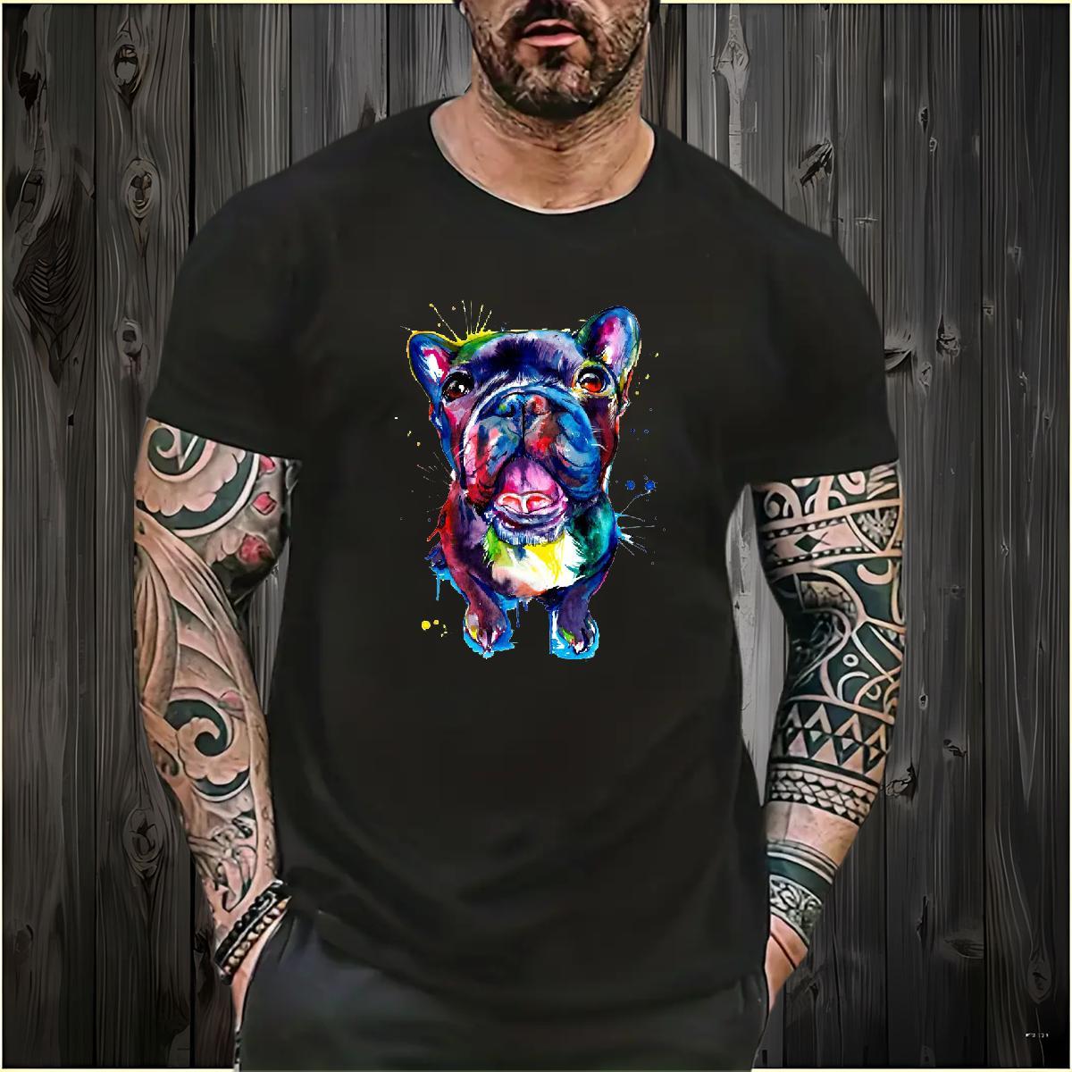 Custom Men T Shirts 230g Pure Cotton Dog Casual Tees Breathable Short Sleeve Popular Men Tops Tees Custom Anime