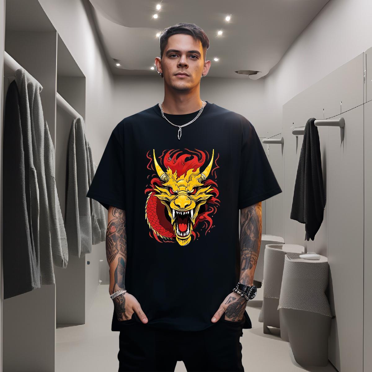 T Shirts Men 230g Cotton Street Casual Breathable Crew Neck Anime Tshirts 2024 Designer Unisex Clothes