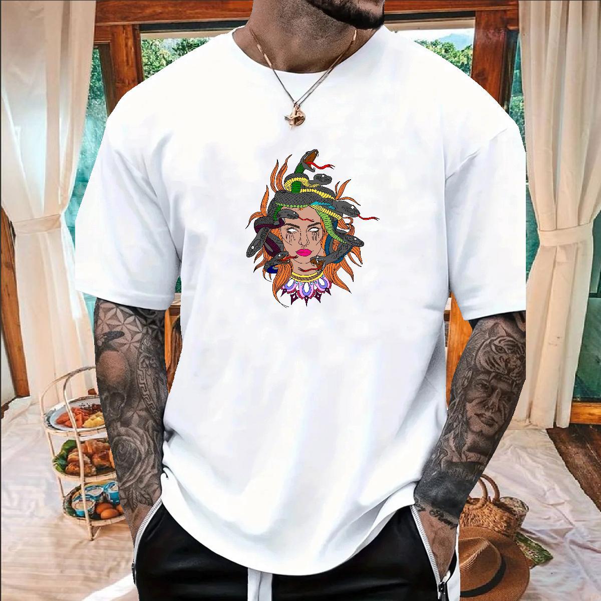 Fashion Design Man T Shirts 230g Cotton snake Home Outdoor Clothes Crew Neck Designer Men Tops Tees Anime