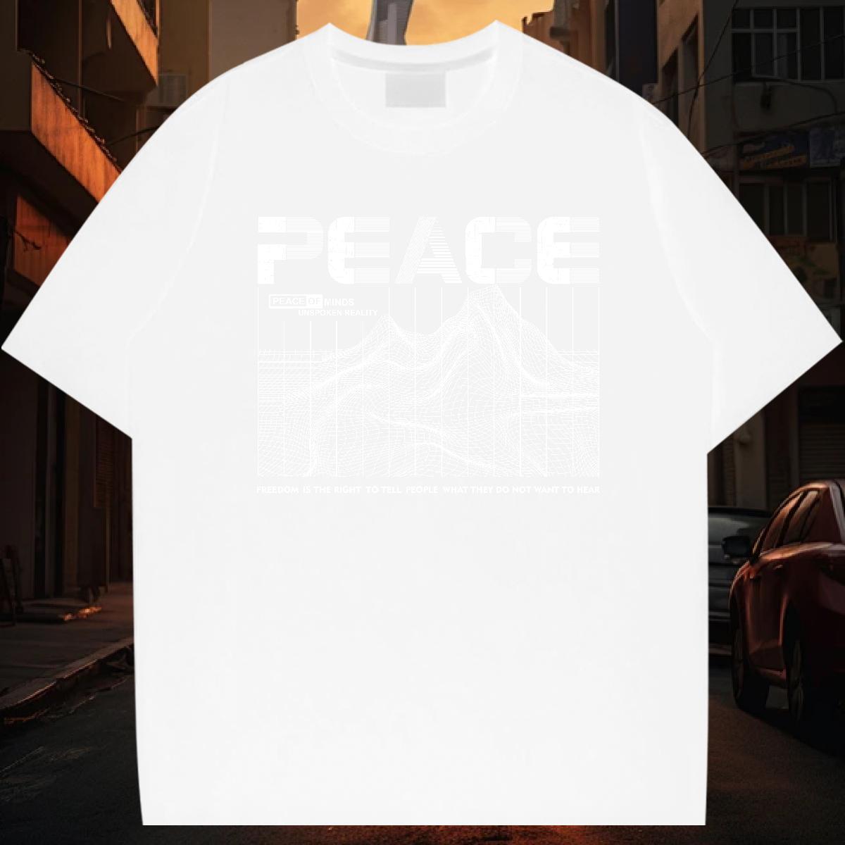 T-Shirts for Men 230g Cotton planet Anime Printing Street Short Sleeve Soft Custom Printing Tshirts Classic Casual Wholesale Tees