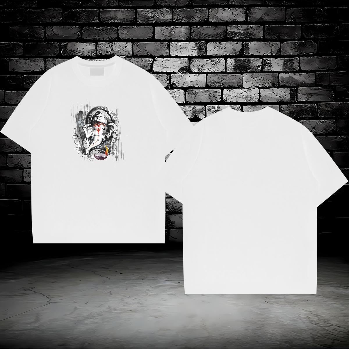 Men T Shirts 230g Cotton Elephant Outdoor Breathable Short Sleeve DIY Printed Men Tops Tees Free Shipping Loose Tops Shirt