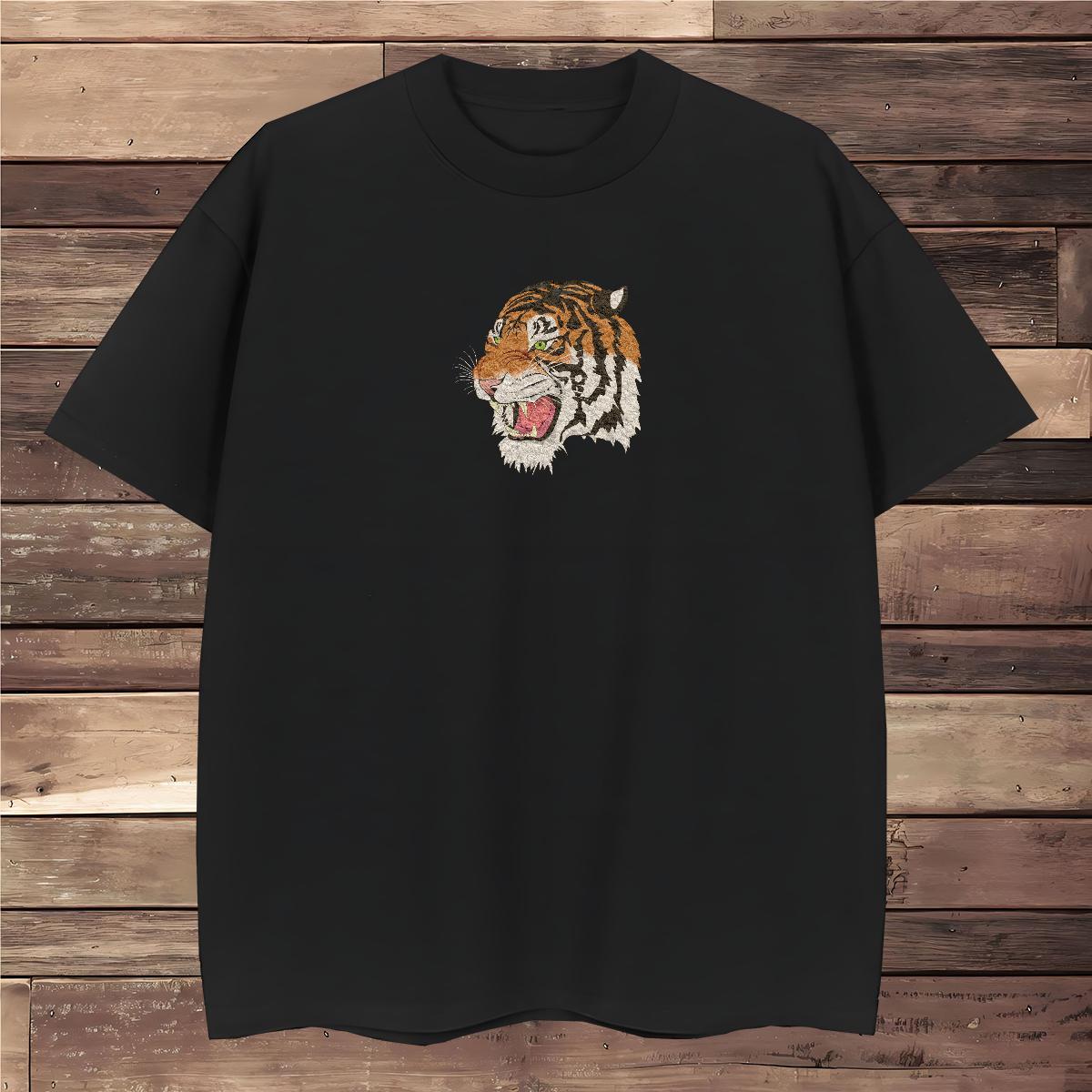 Men T Shirts 230g 100% Cotton tiger Outdoor O Neck Short Sleeves DIY Anime Tshirts Custom Brand Tees Shirts