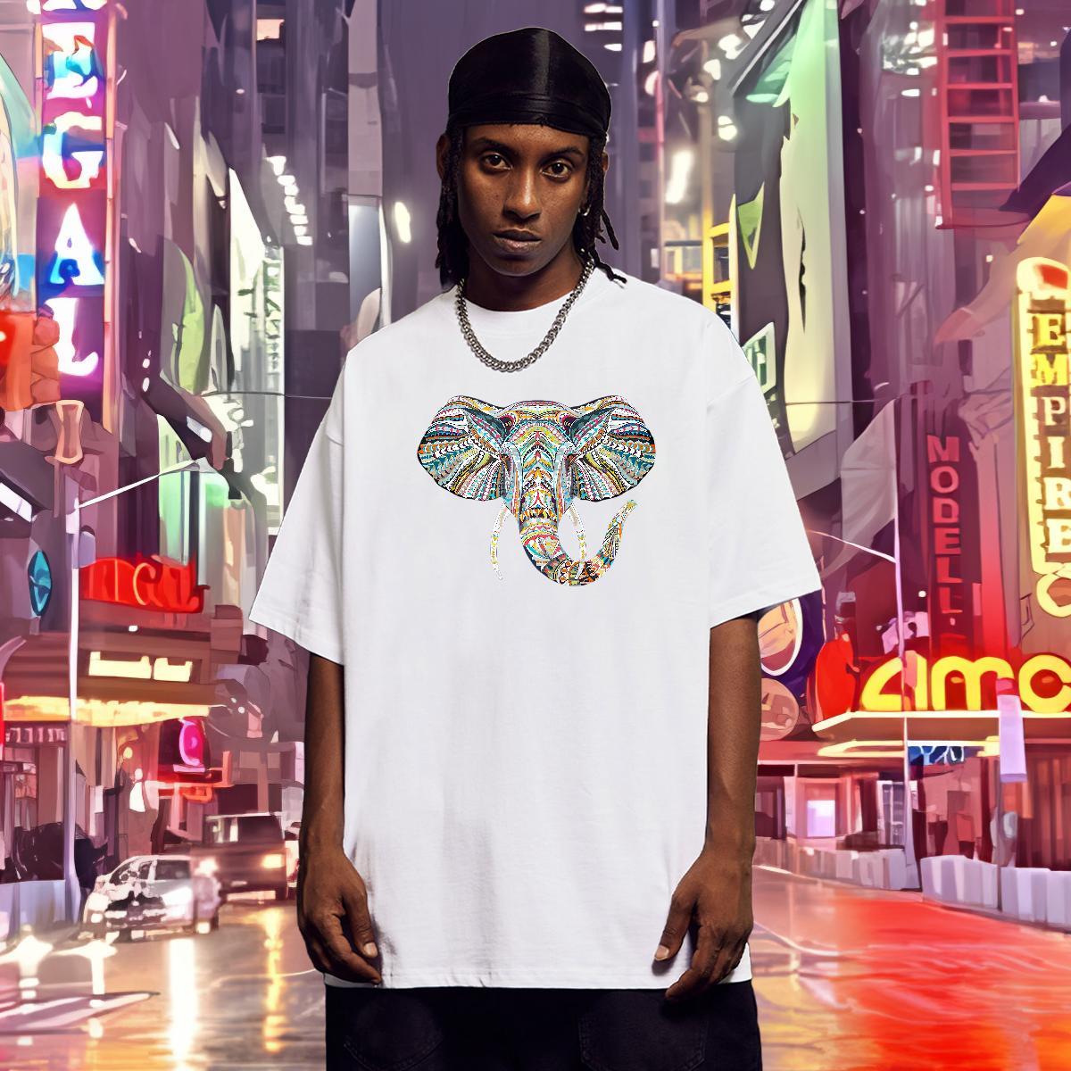2024 Designer T Shirt For Man 100% Cotton 230g Elephant Casual Clothings Crew Neck Breathable Loose Men Tshirts Oversized 3XL 4XL