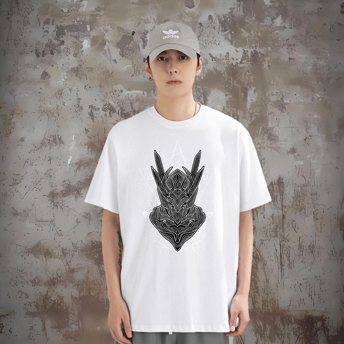 T-Shirts 230g 100% Cotton line Street Wear Crew Neck Custom Print Plus Size Men Tshirts New Designer Brand Tees