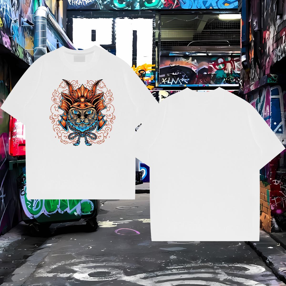 Designer Fashion Mens T Shirts 100% Cotton 230g cat High Street Hip Hop Polos Breathable Soft TOP Quality Mens Tshirts DIY Anime