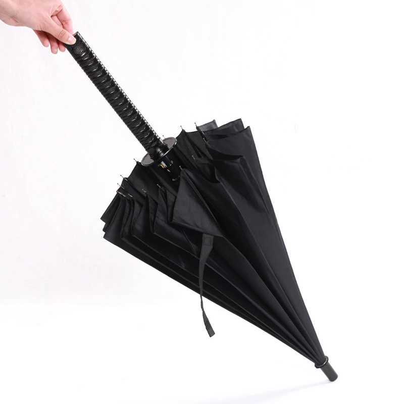 Japanese Samurai Umbrella Strong Windproof Semi Automatic Long Umbrella Large Man And Womens Business Umbrellas Mens ParaguasXJ240806