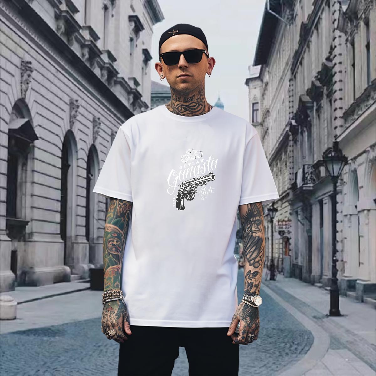 T-Shirts for Men 230g Pure Cotton pistol Beach Breathable Custom Printing Men Tees Stylist Designer Tee Shirt