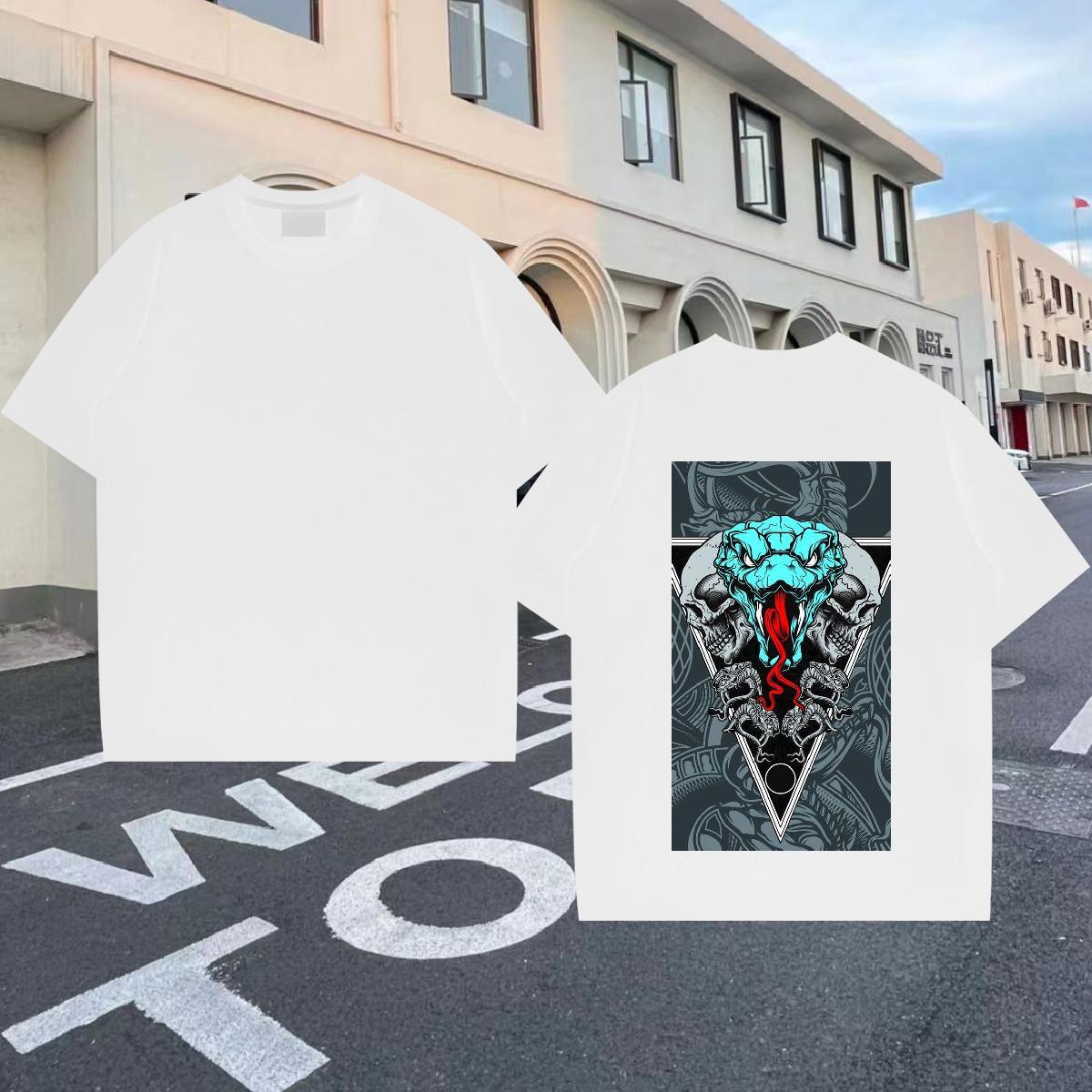Fashion New T shirt 230g Cotton snake Spring Summer Polos Breathable Soft Designer Men Tees Custom Print Oversized