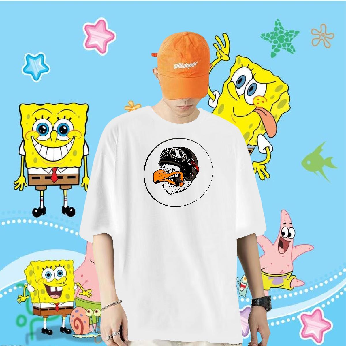 2024 DIY Man T Shirts 100% Cotton 230g eagle Sports Casual Tees Breathable Crew Neck TOP Quality Men Tops Tees Floral Print