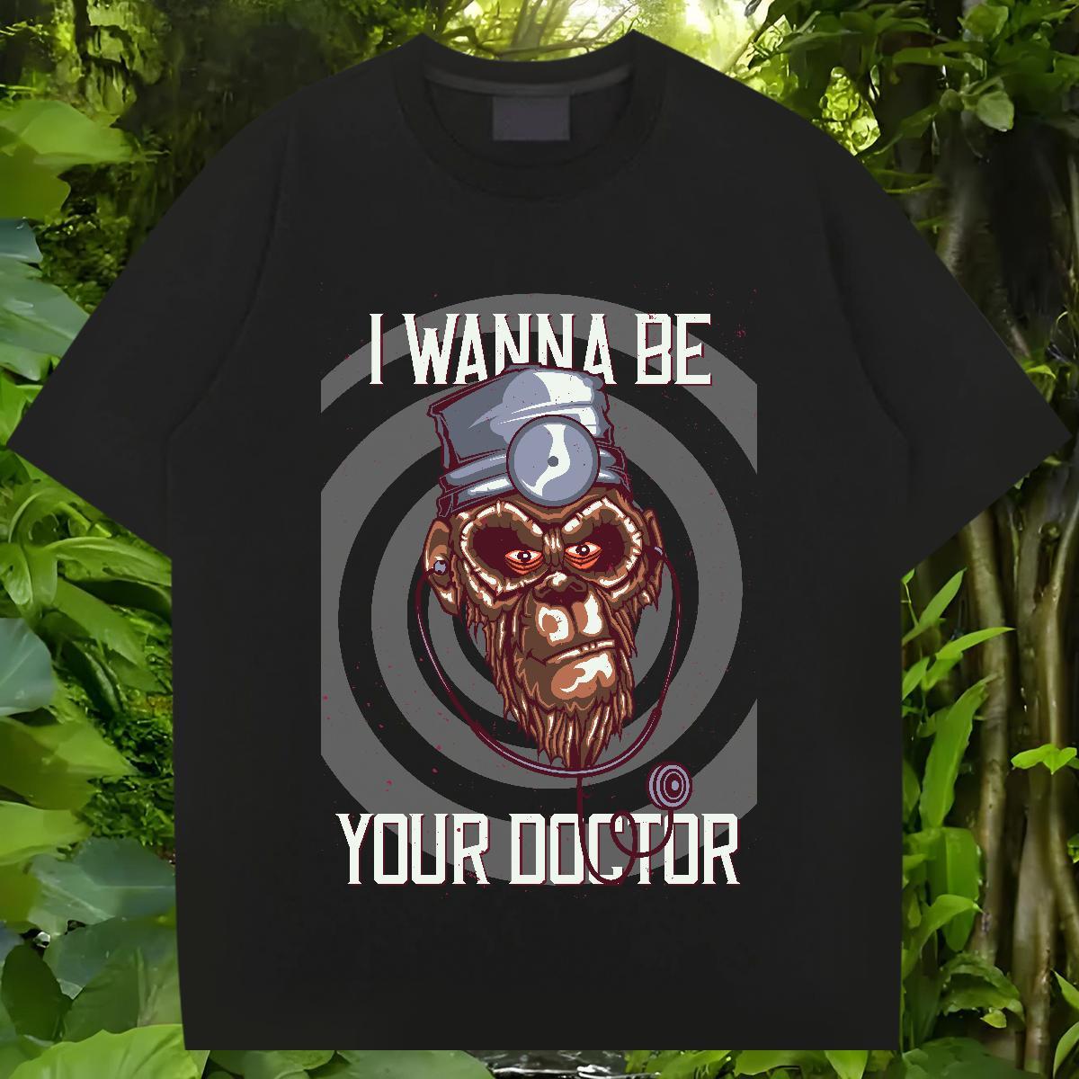 2024 DIY Mens T Shirts 230g 100% Cotton chimpanzee Home Outdoor Top Tees Breathable Short Sleeve Loose Fit Mens Tshirts Custom Print Oversized