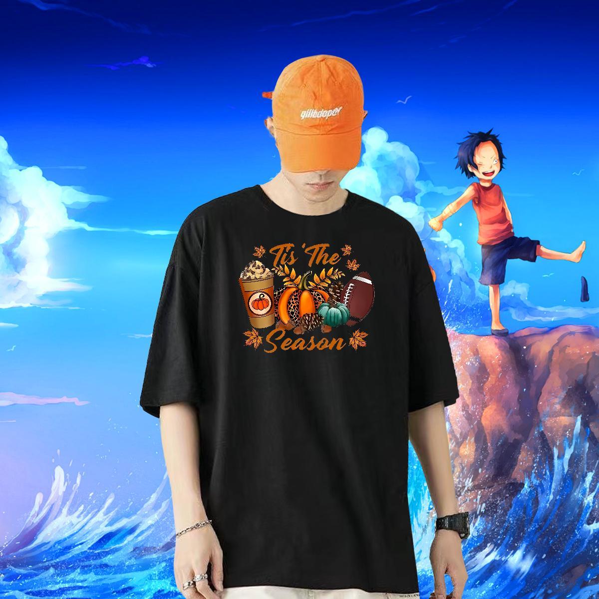 Fashion T Shirt For Man 230g 100% Cotton pumpkin Anime Printing Street Clothes Breathable TOP Quality Tshirts Plus Size Cartoon