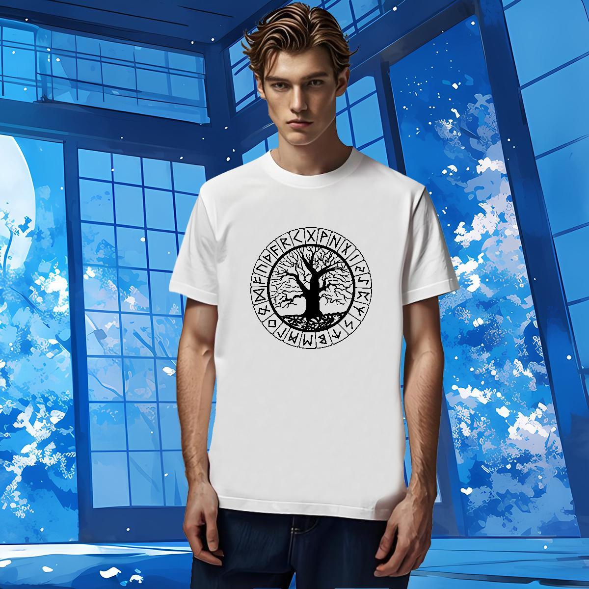 New Designer T Shirts Men 230g Cotton tree Sports Casual Tops Breathable Short Sleeve Brand Tshirt for Man Woman Black Oversized