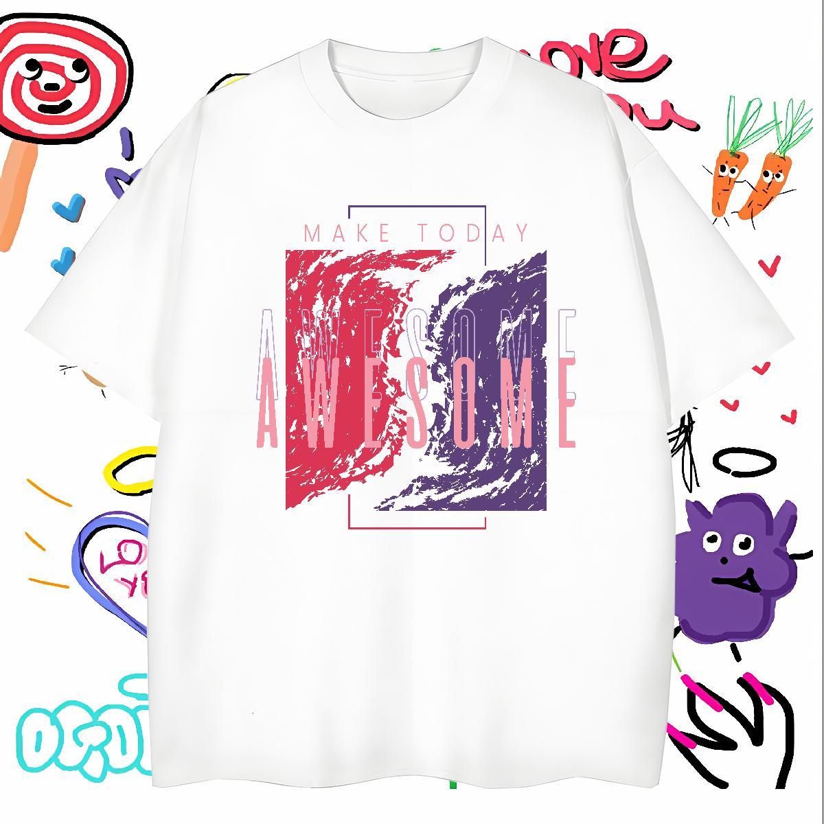 T Shirts Men 230g Cotton tree Hip Hop Street Breathable Short Sleeve Anime Couples T Shirts DIY Customized Free Shipping Tees