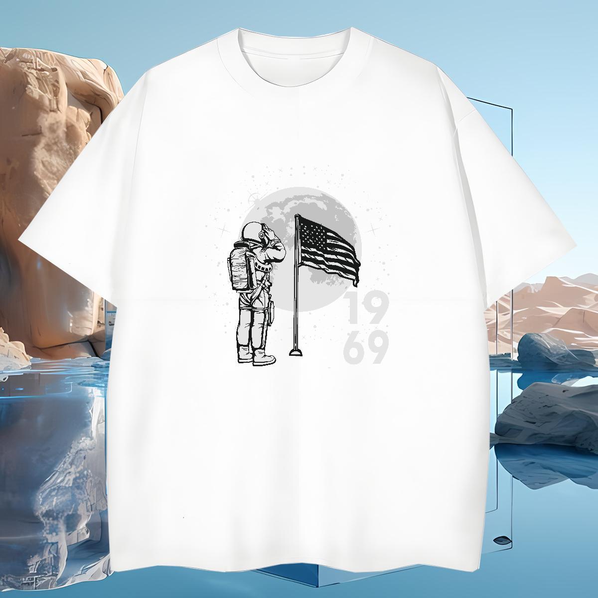 Men T Shirts 230g Pure Cotton universe Home Outdoor Crew Neck Cartoon Printing L-4XL Tshirts New Arrival Designer Top Tees