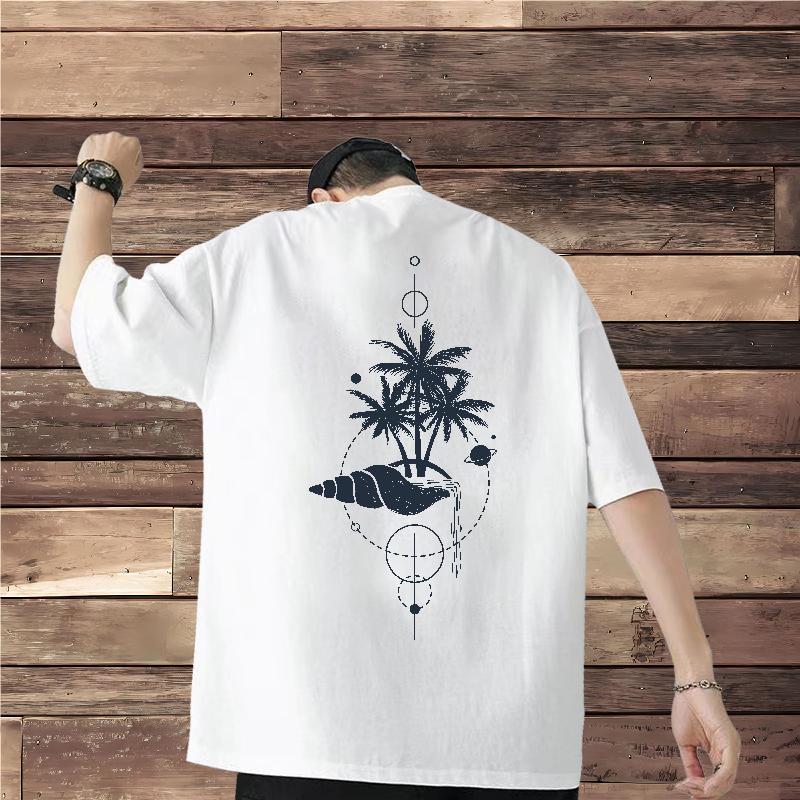 Classic Casual T-Shirts for Men 230g Pure Cotton tree Street Wear Clothings Breathable Short Sleeve Brand Tshirt for Man Woman Skull