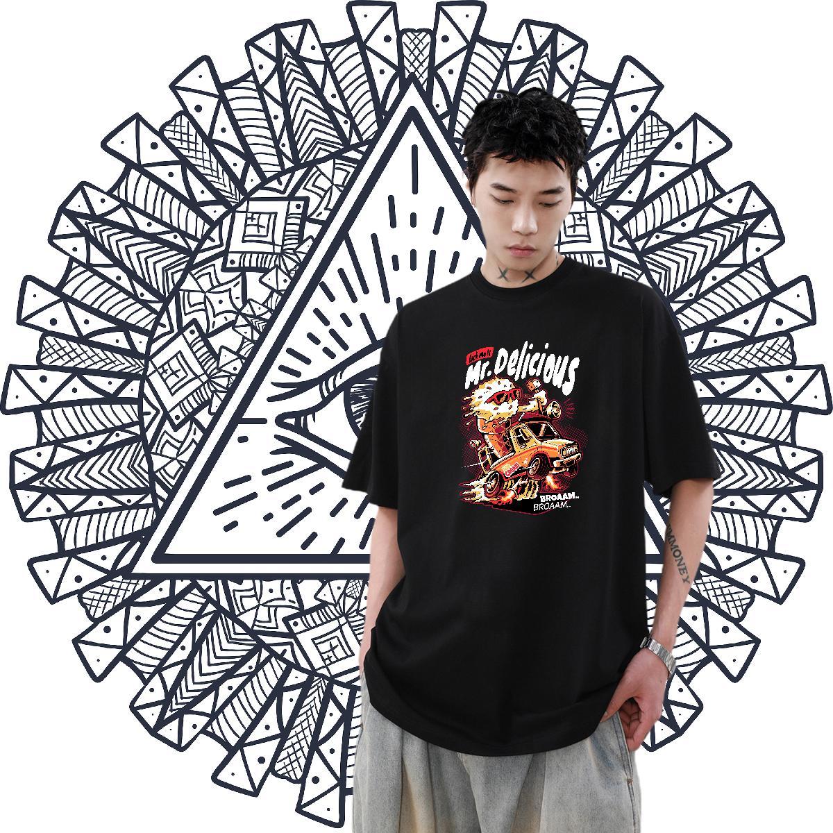 TOP Quality Men Tops Tees 100% Cotton 230g Hip Hop Street ET Custom Big Size O-Neck Short Sleeve Designer Fashion Mens T Shirts Tops Shirt