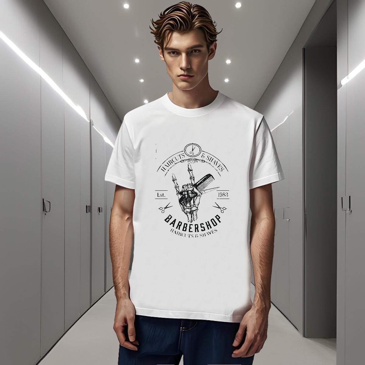 T Shirts Men 230g Cotton hands Beach Crew Neck DIY Printed Tshirt for Man Woman Fashion Designer TOP Quality Tees Shirts