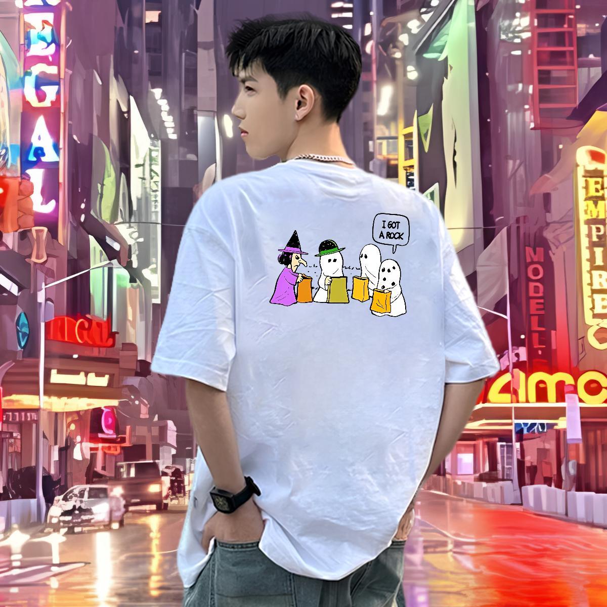 2024 DIY T-Shirts for Men 230g Cotton monster Casual Beach Clothes Breathable Short Sleeve Classic Couples T Shirts Custom Printed