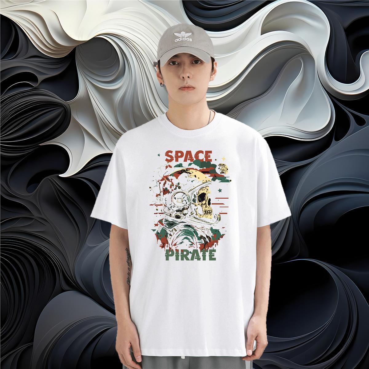 Man T Shirts 230g Pure Cotton universe Sports Casual Round Neck Short Sleeve Asian Size Mens Tshirts Wholesale High Quality Tops Tees