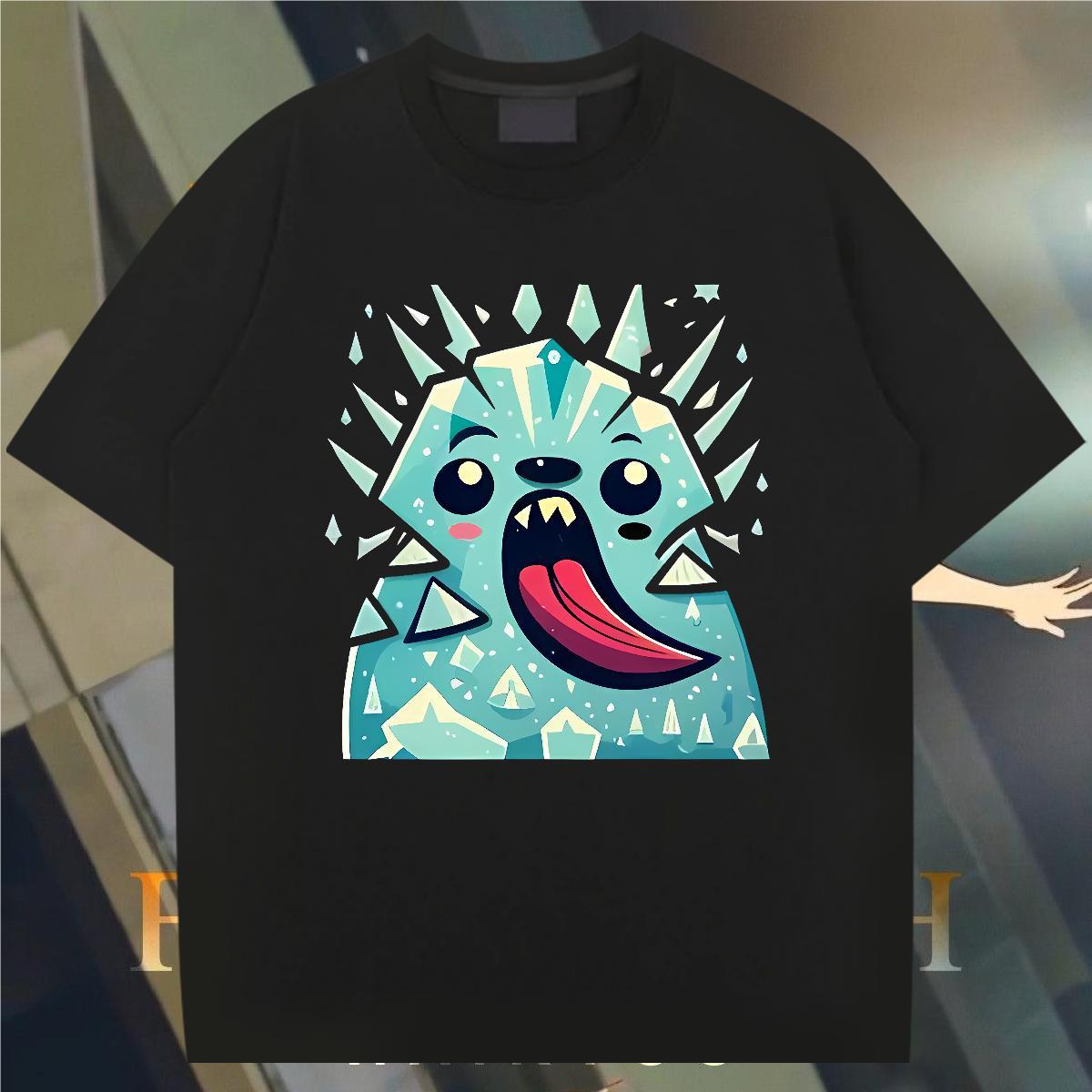 T shirt 230g 100% Cotton grimace Casual O Neck Short Sleeves White Plus Size Couples T Shirts New Designer Cool Tops