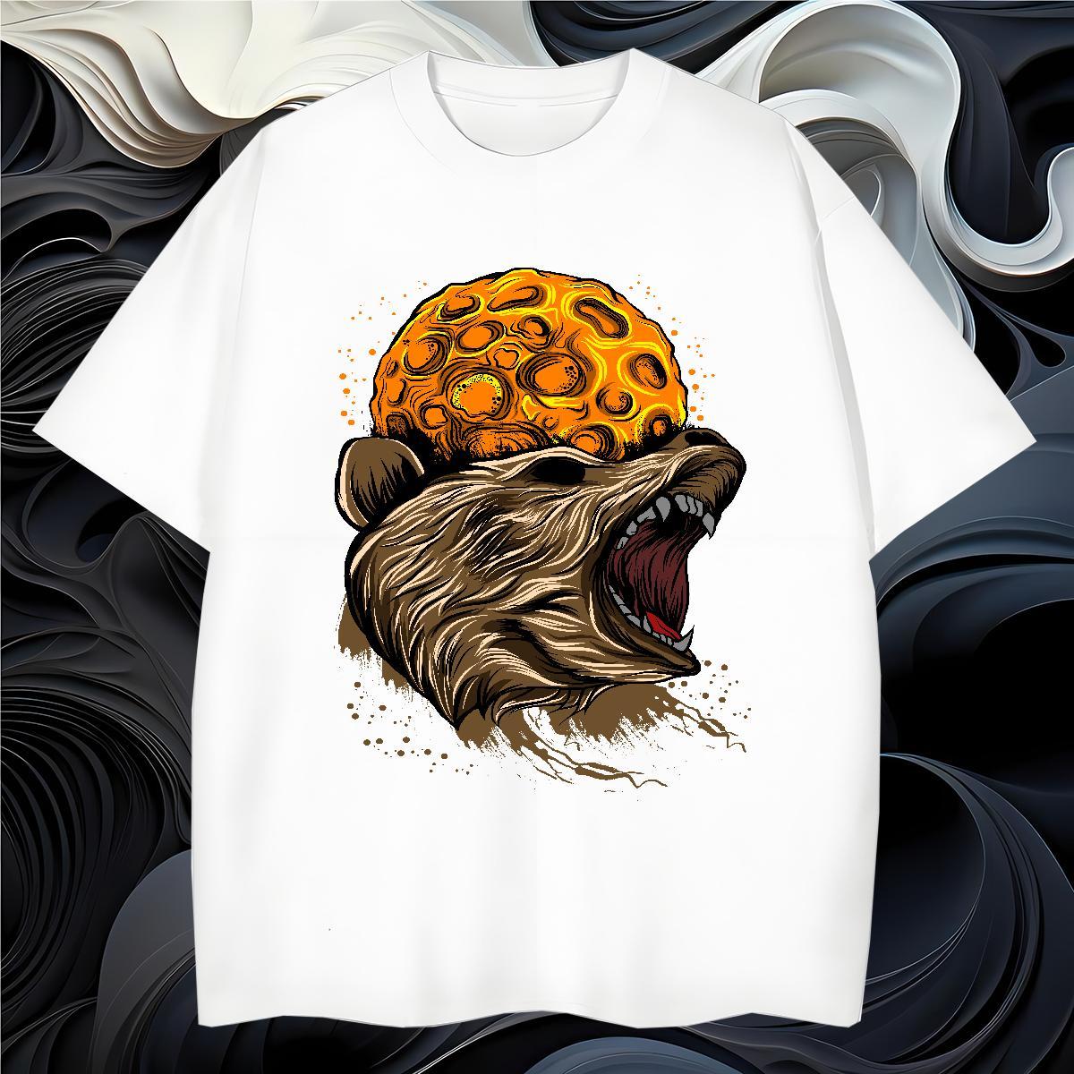 T Shirt For Man 100% Cotton 230g eagle Street Wear Crew Neck Breathable Custom Cartoon Men Clothes T-Shirt 2024 Designer Soft Clothings