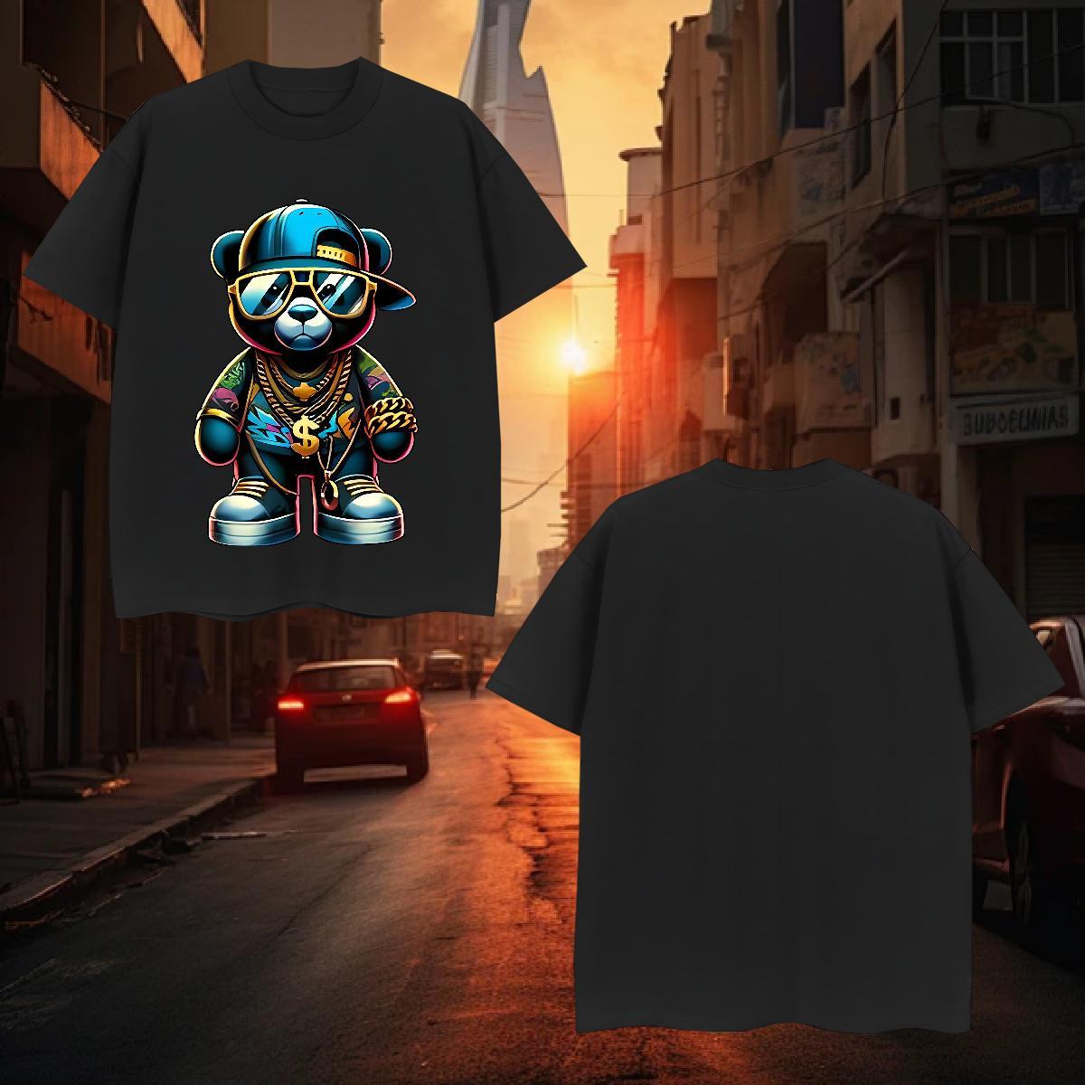 T-Shirts 230g Cotton bear Daily Wear O-Neck Short Sleeve Custom Anime Tshirt for Man Woman New Arrival Cool Tees Shirts