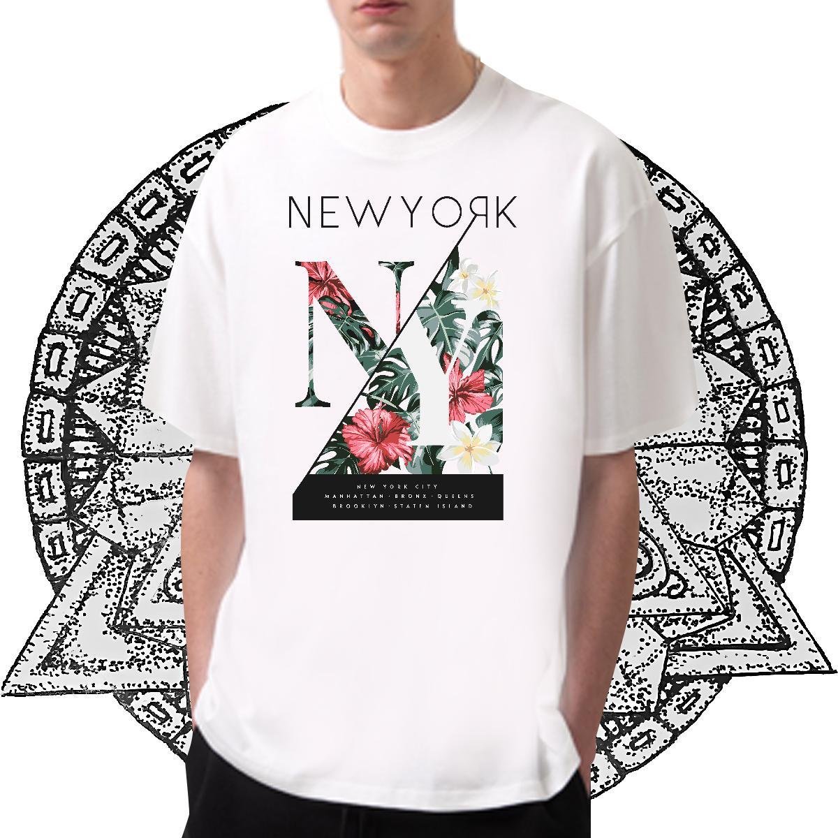 New Designer T-Shirts 100% Cotton 230g flower Street Polos Breathable Wholesale Tshirt for Man Woman Skull