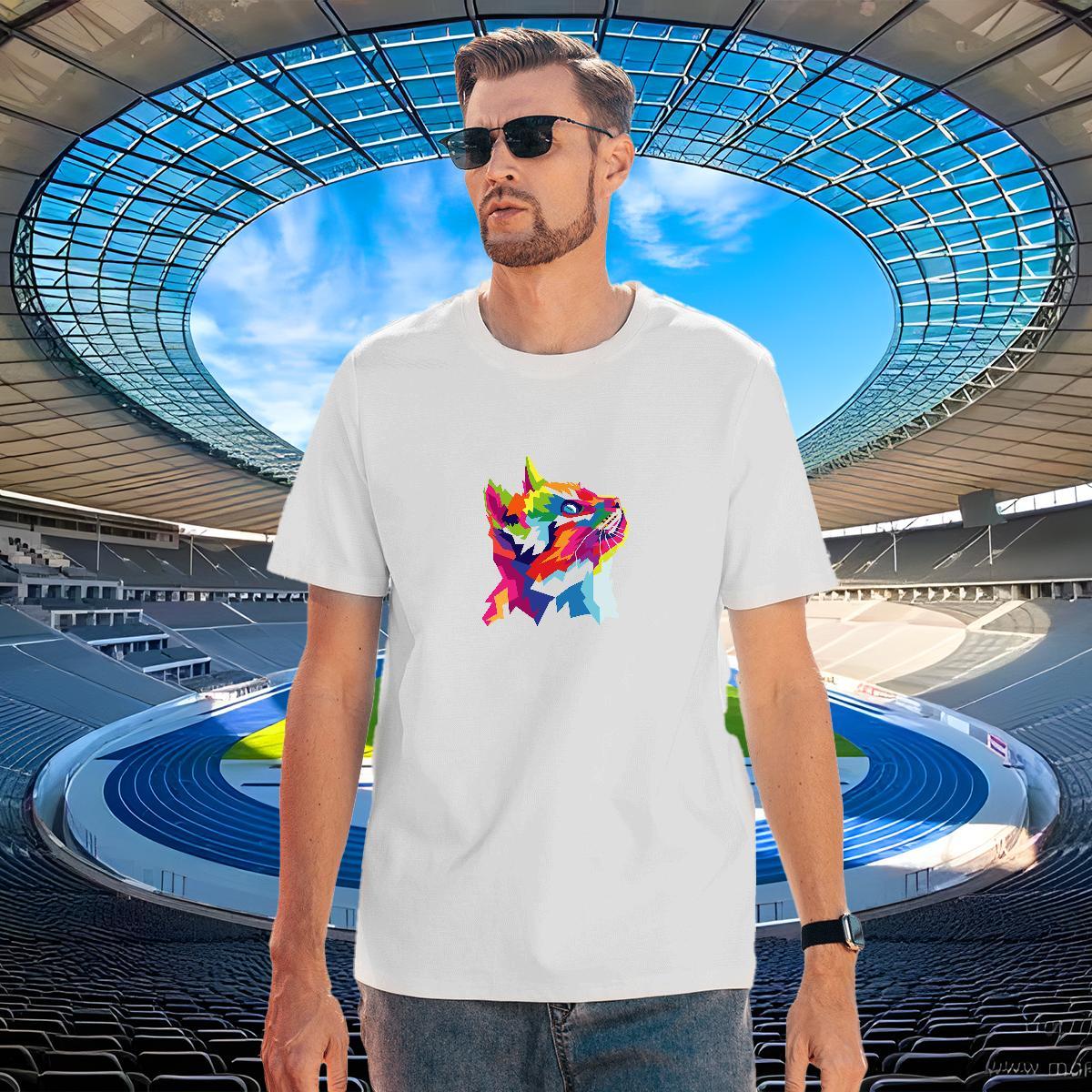 Comfortable Couples T Shirts 230g 100% Cotton Hip Hop Street cat Plus Size Custom Crew Neck Breathable Designer Men T Shirts Tshirts