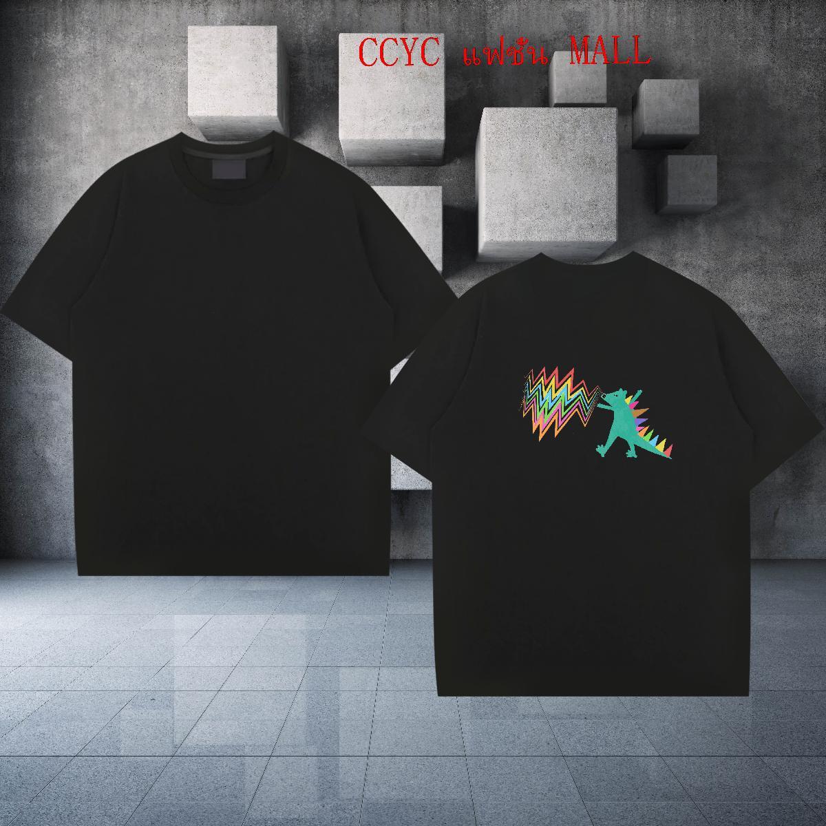 2024 New T Shirt For Man 230g 100% Cotton dinosaur Street Wear Clothes Breathable Short Sleeve TOP Quality Tshirts Custom Big Size