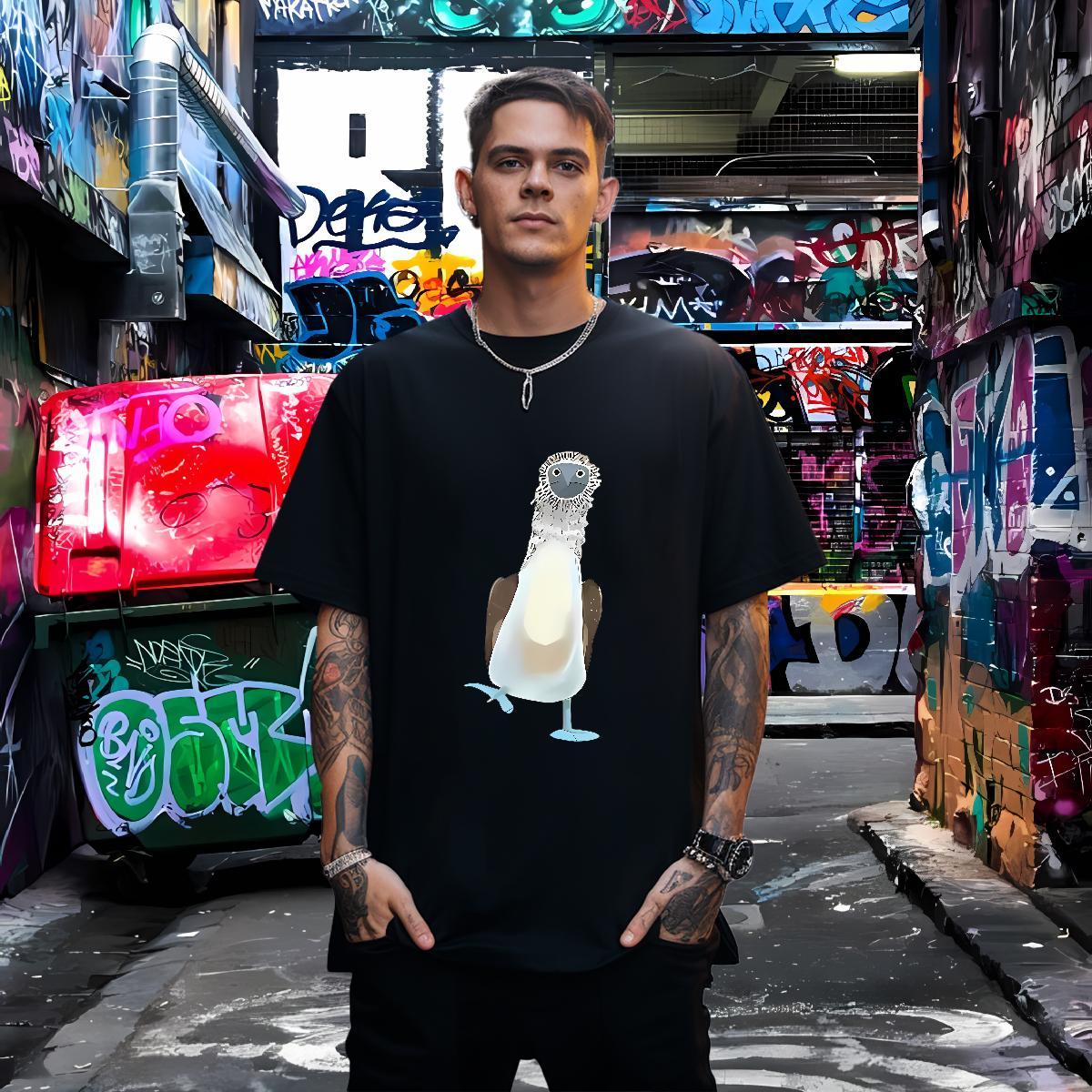 T Shirts Men 100% Cotton 230g bird Hip Hop Street Crew Neck DIY Tshirts DIY Customized Comfortable Clothes