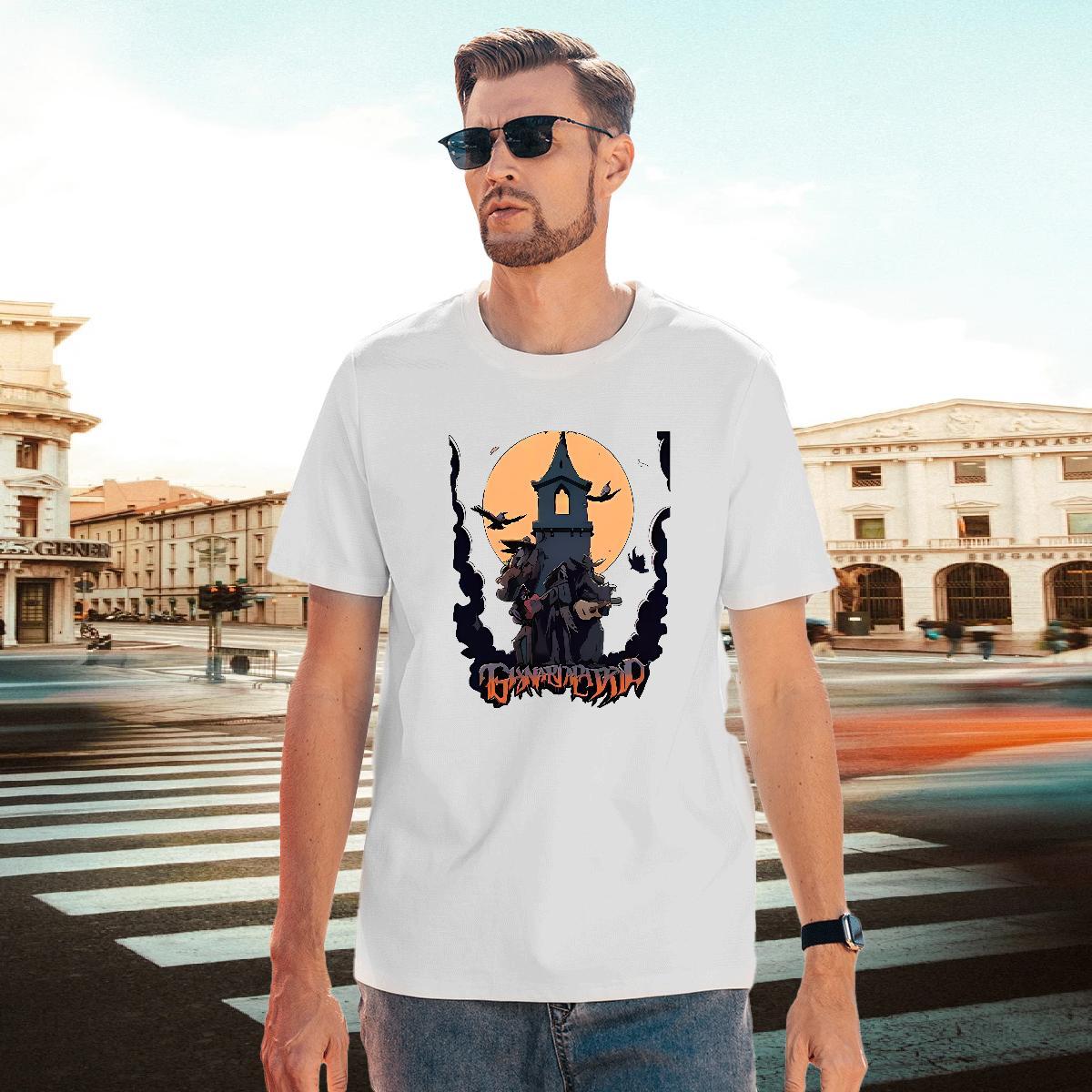 Casual New T-Shirts for Men 100% Cotton 230g Tower Spring Summer Tshirts Breathable Short Sleeve Soft Men Tees Black White