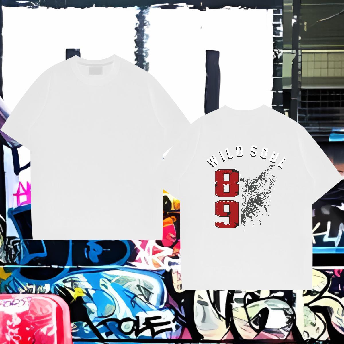 Fashion T-Shirts 230g Pure Cotton cool Street Casual Tops Shirt Breathable Short Sleeve Loose Men Tshirts Cartoon Print