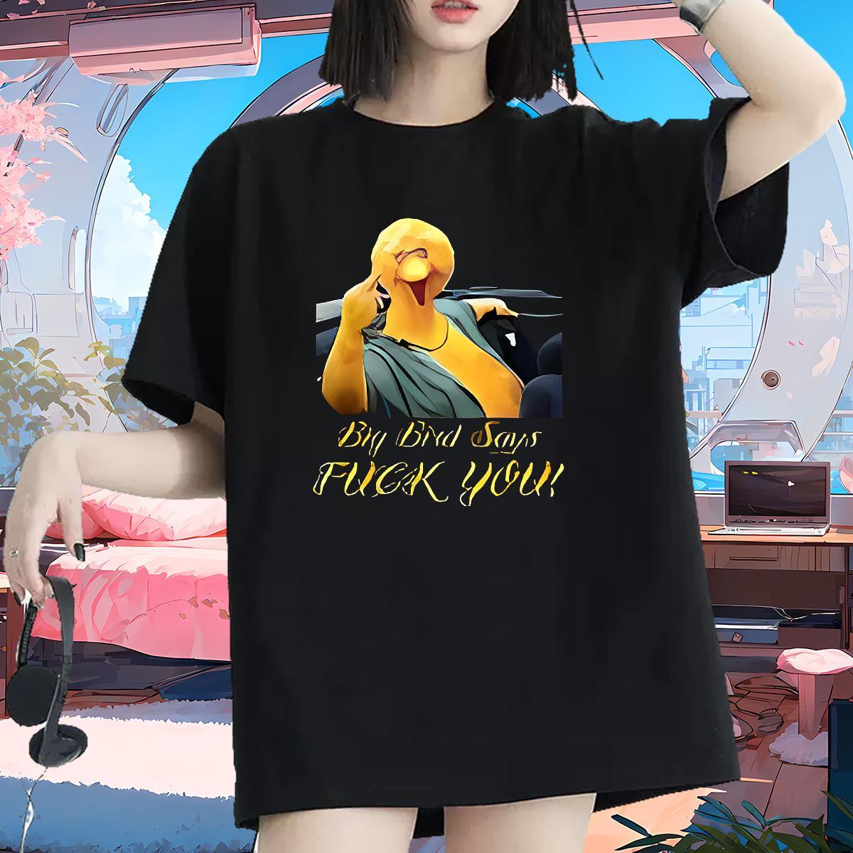 Nice T-Shirts for Women Breathable Women Tshirts Custom Printed bird Hip Hop 230g 100% Cotton Factory Direct Clothes