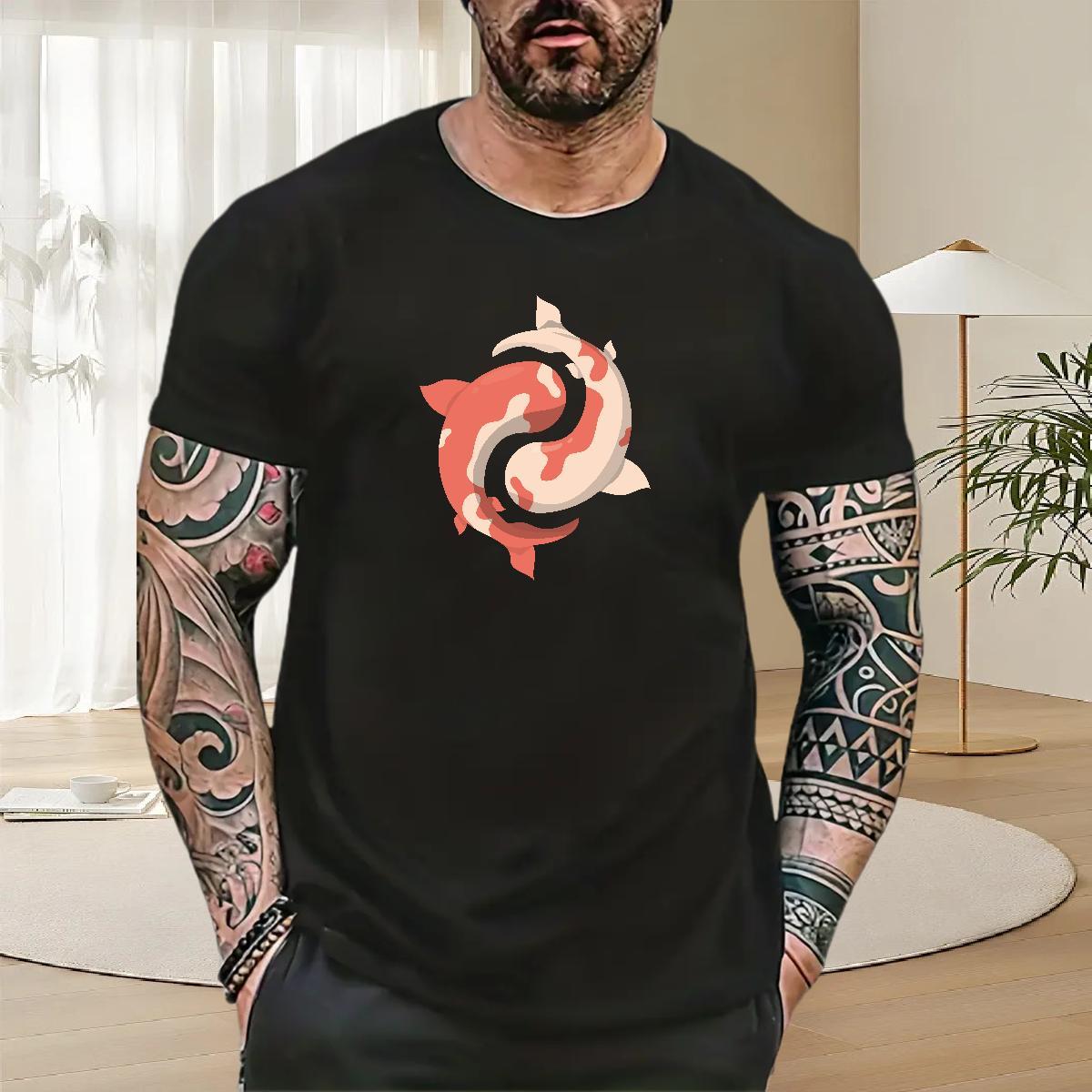 Wholesale Tshirt for Man Woman 230g 100% Cotton Sports Casual fish Black Oversized Short Sleeve Soft DIY Customized T-Shirts for Men Tshirts