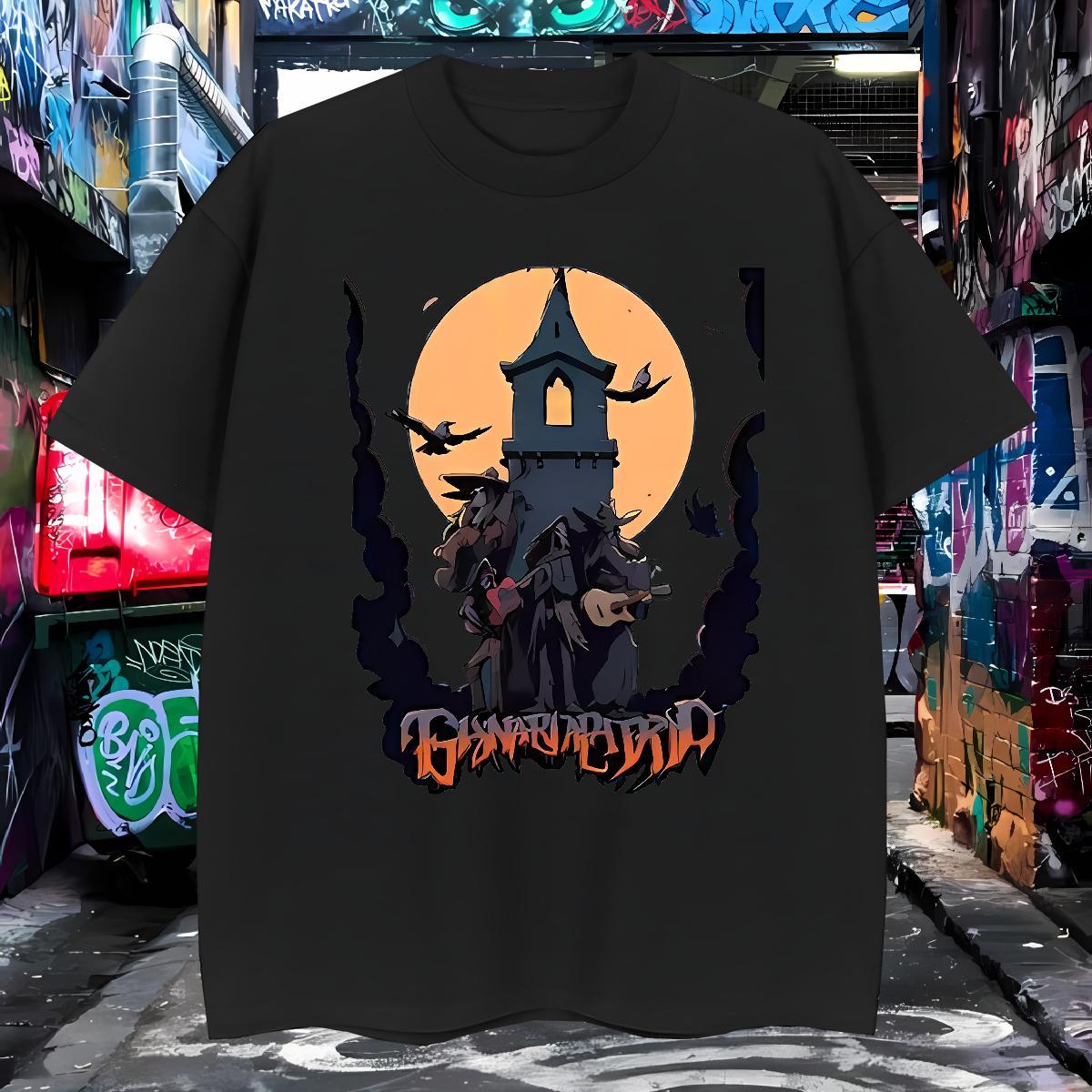 T shirt 230g 100% Cotton Tower Street Casual Short Sleeve O-Neck Custom Cartoon Men Tees Fashion Designer Cool Clothes