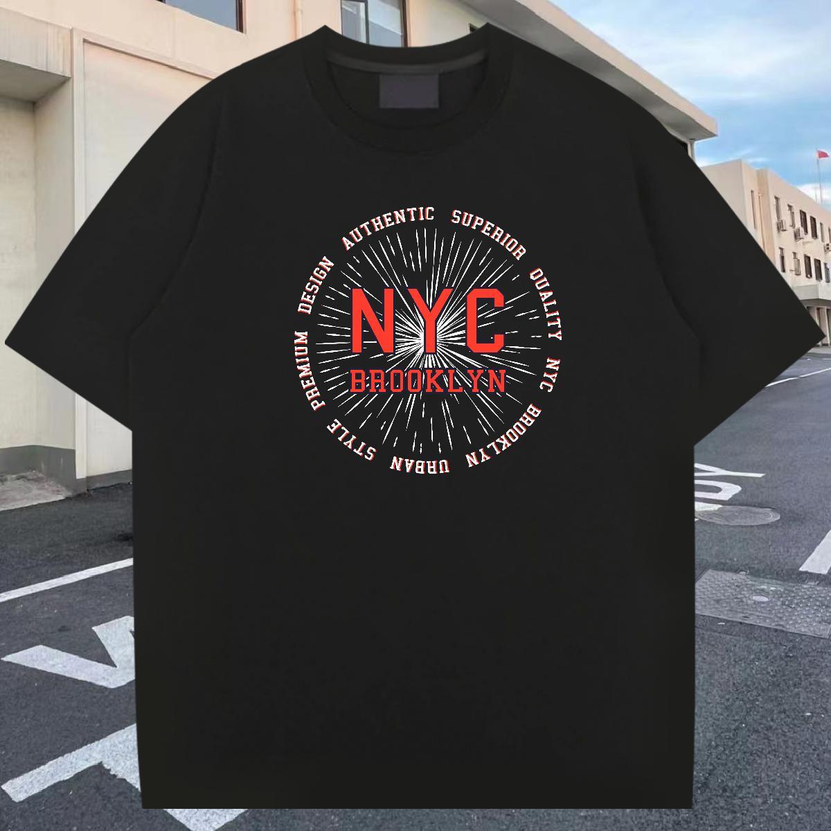 Popular Men Clothes T-Shirt 230g 100% Cotton Street Casual letter Cartoon Print Breathable Crew Neck 2024 New T-Shirts for Men Polos