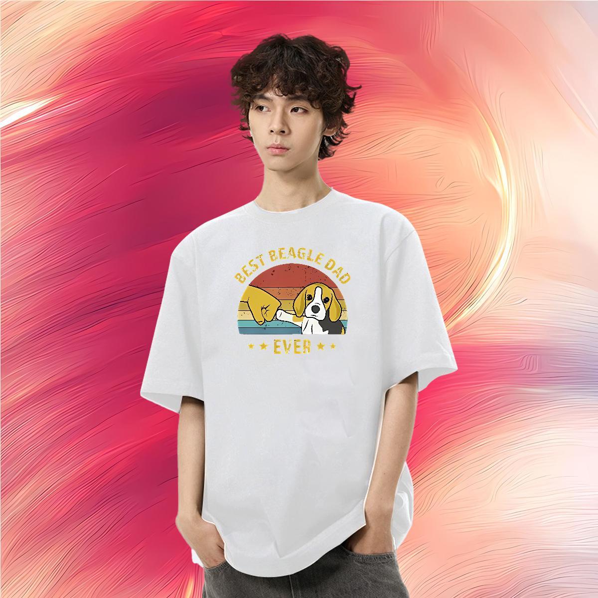 Fashion New T-Shirts 100% Cotton 230g dog Sports Casual Tops Breathable Crew Neck Free Shipping Couples T Shirts Custom Printing