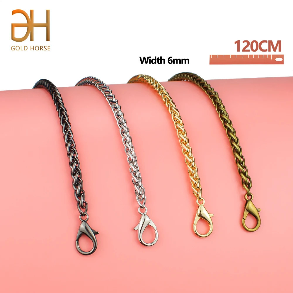 5Pcs 120CM Thick Metal Weaved Chain For Handbags Replace Shoulder Bag Strap Crossbody Purses DIY Accessories 240805