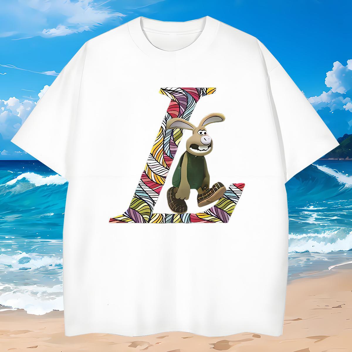 Designer T Shirts Men 230g Pure Cotton rabbit Sports Casual Polos Breathable Short Sleeve Brand Tshirt for Man Woman DIY Printed