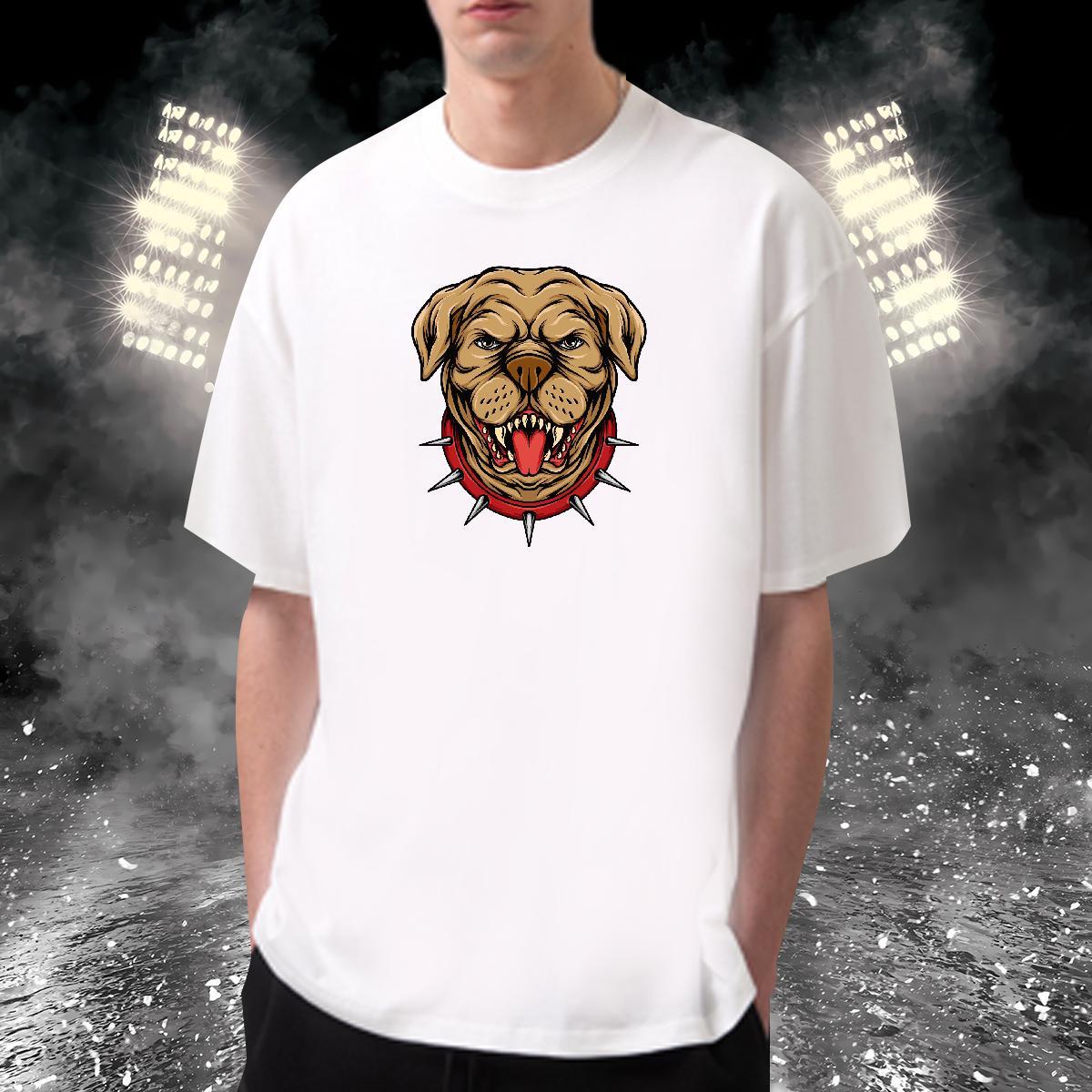 New Designer T Shirt For Man 230g Cotton dog Street Wear Tops Tees Breathable Crew Neck High Quality Men Clothes T-Shirt Anime Print