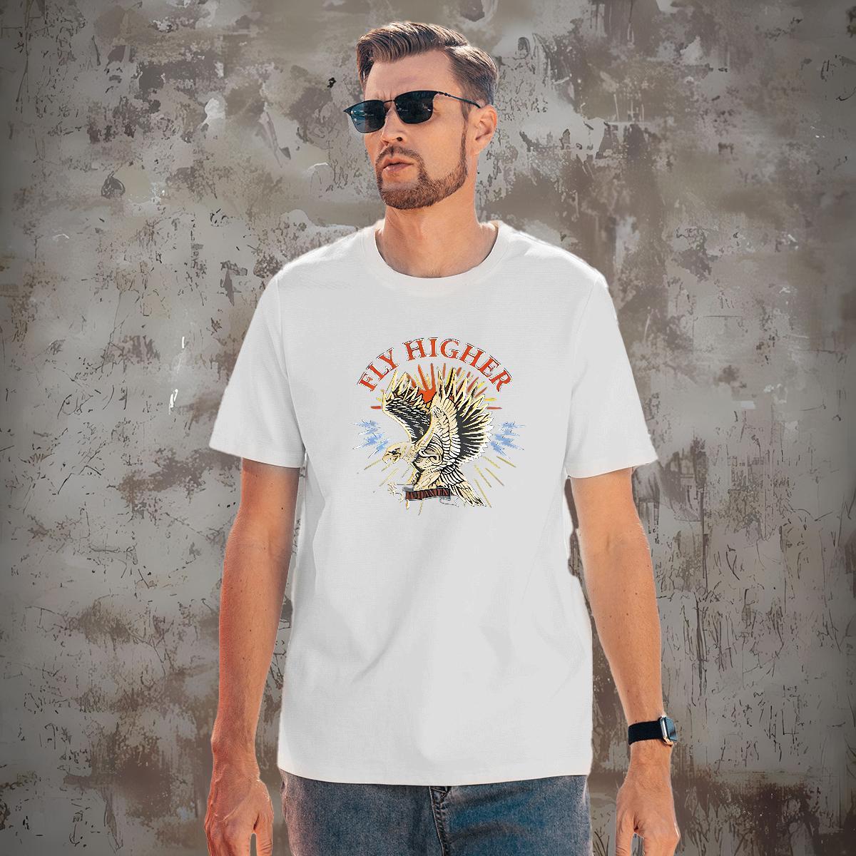 2024 Summer T-Shirts 230g Pure Cotton eagle Street wear Hip Hop Clothings Breathable Short Sleeve High Quality Tshirts Custom Printing
