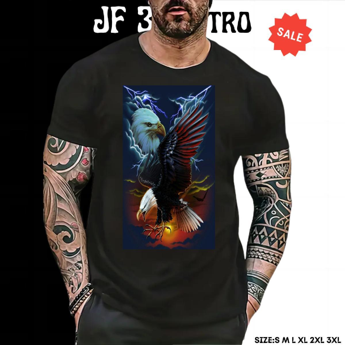 High Quality Tshirts 230g 100% Cotton eagle T shirt Daily Outfit Breathable Soft Custom Cartoon Fashion Design Tee Shirt