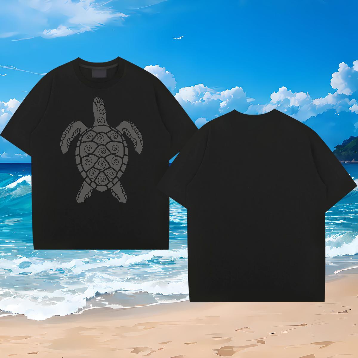 Classic Casual Mens T Shirts 230g 100% Cotton tortoise Outdoor Tops Tees Breathable Short Sleeve Popular Men Tshirts Customized Print