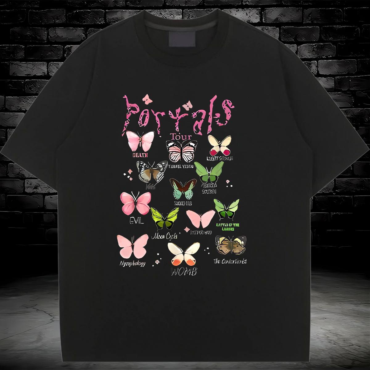 Loose T-Shirts Short sleeve Soft Woman Tshirt Customized Butterfly Casual 230g 100% Cotton Brand Tshirts
