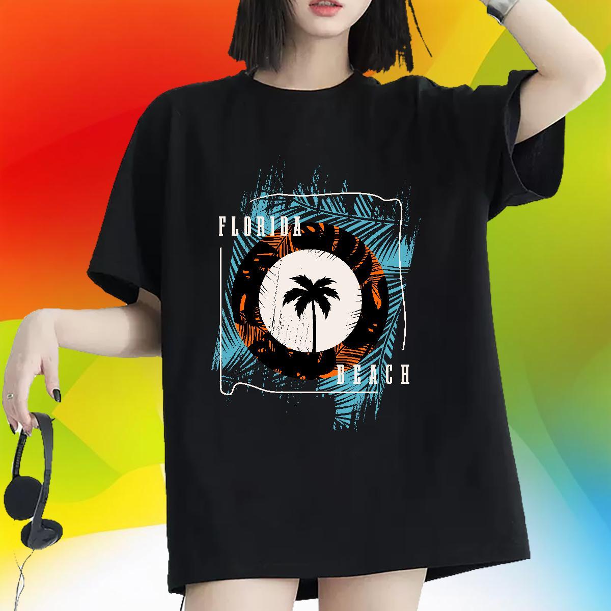 Designer T Shirt For Woman O-Neck Short Sleeve Lady T shirt Custom Printing tree Hip Hop Street 230g 100% Cotton New Arrival Tops Tees